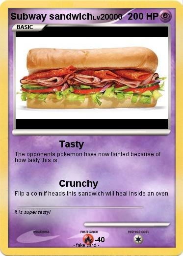 Pokemon Subway sandwich