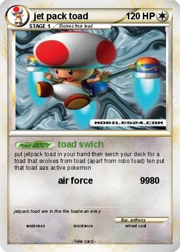 Pokemon jet pack toad