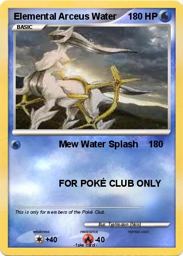 Pokemon Elemental Arceus Water