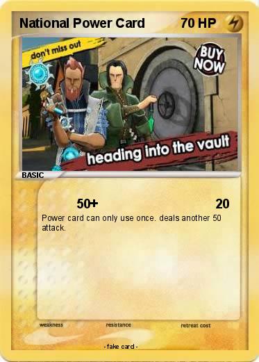 Pokemon National Power Card