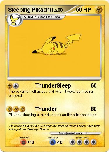 Pokemon Sleeping Pikachu