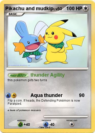 Pokemon Pikachu and mudkip