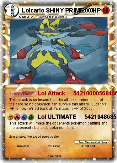 Pokemon Lolcario SHINY PRIME    0