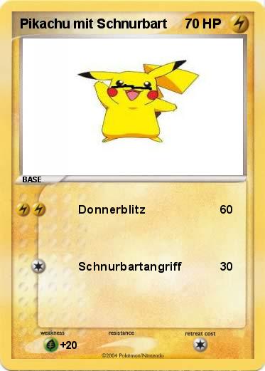 Pokemon Pikachu mit Schnurbart