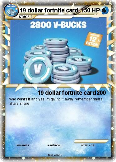 Pokemon 19 dollar fortnite card