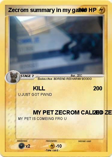 Pokemon Zecrom summary in my game