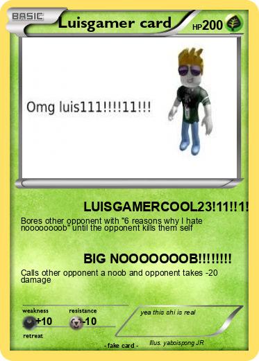 Pokemon Luisgamer card
