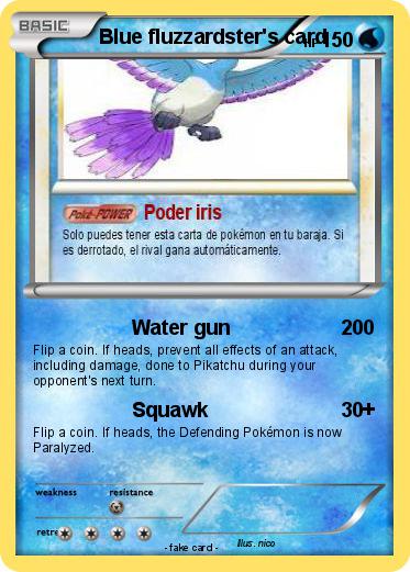 Pokemon Blue fluzzardster's card