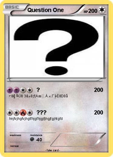 Pokemon Question One