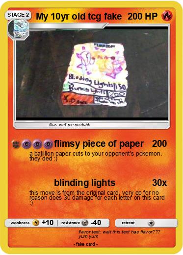 Pokemon My 10yr old tcg fake