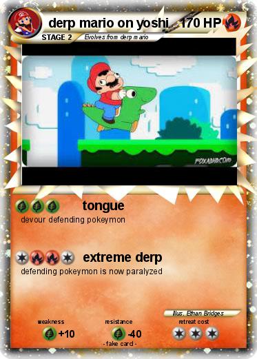 Pokemon derp mario on yoshi