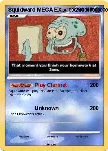 Pokemon Squidward MEGA EX