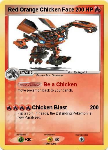 Pokemon Red Orange Chicken Face