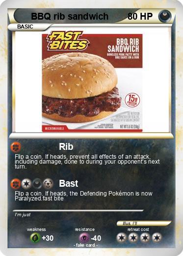 Pokemon BBQ rib sandwich
