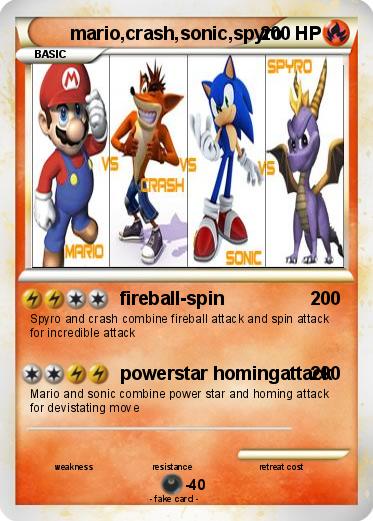 Pokemon mario,crash,sonic,spyro