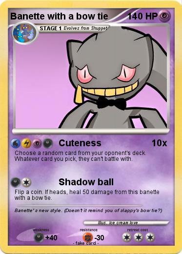 Pokemon Banette with a bow tie