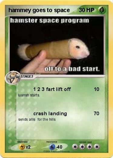 Pokemon hammey goes to space