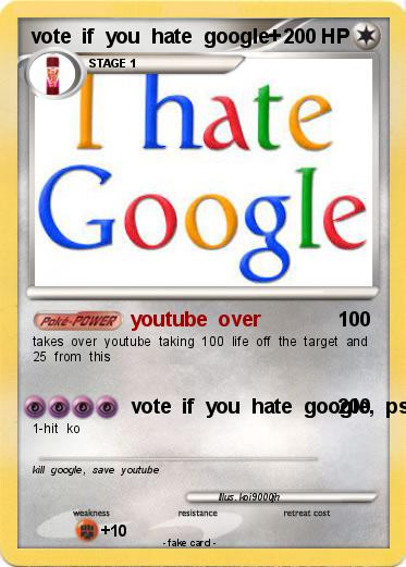 Pokemon vote  if  you  hate  google+