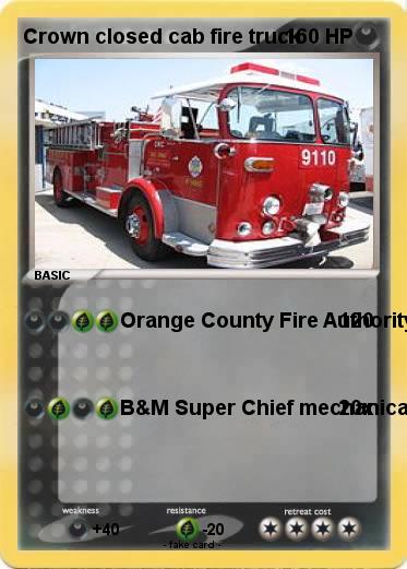 Pokemon Crown closed cab fire truck