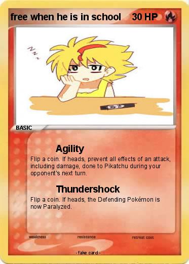 Pokemon free when he is in school