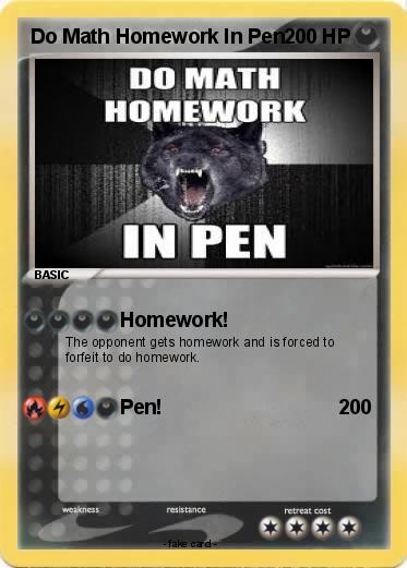Pokemon Do Math Homework In Pen