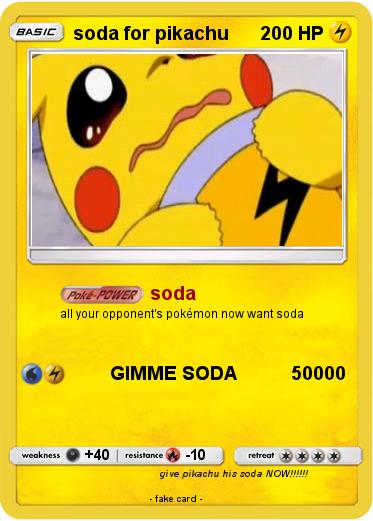 Pokemon soda for pikachu