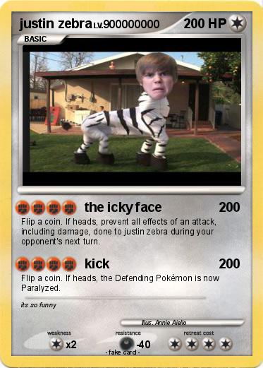 Pokemon justin zebra