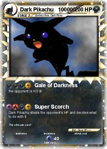 Pokemon Dark Pikachu   100000
