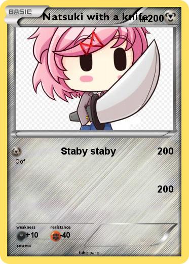 Pokemon Natsuki with a knife