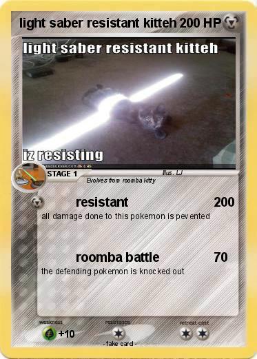 Pokemon light saber resistant kitteh