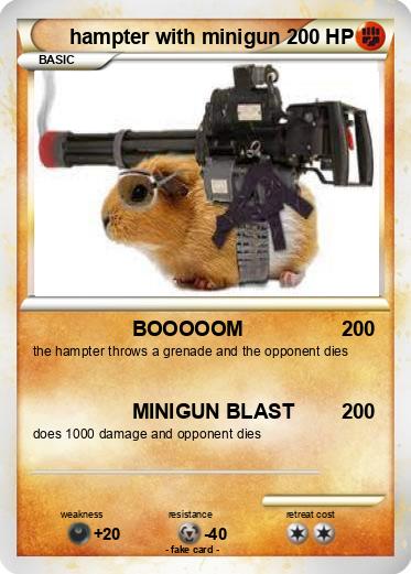 Pokemon hampter with minigun