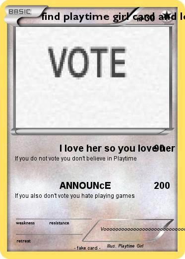 Pokemon find playtime girl card and love her