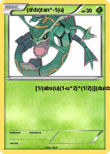 Pokemon (d/dx)tan^-1(u)