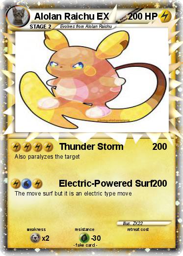 Pokemon Alolan Raichu EX