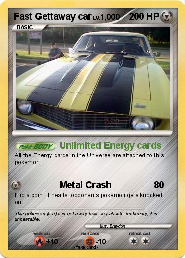 Pokemon Fast Gettaway car