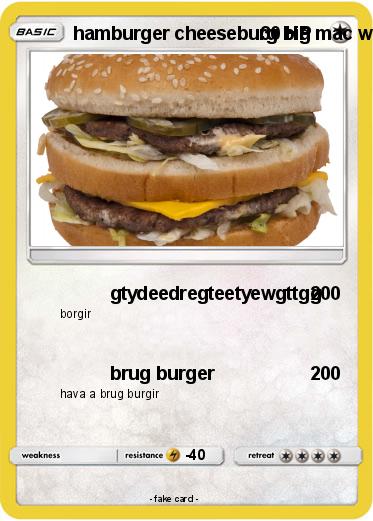 Pokemon hamburger cheeseburg big mac whopper