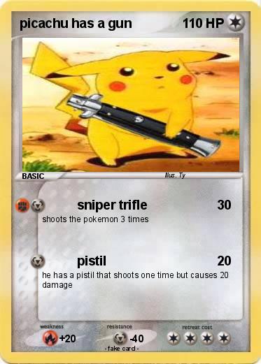 Pokemon picachu has a gun