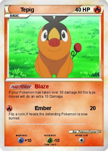 tepig pokemon card Pokemon TCG - Tepig Black & White Promo Holographic Card BW02 main image 0
