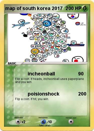 Pokemon map of south korea 2017