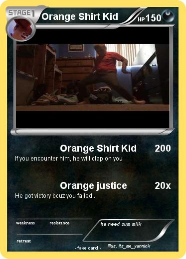 Pokemon Orange Shirt Kid