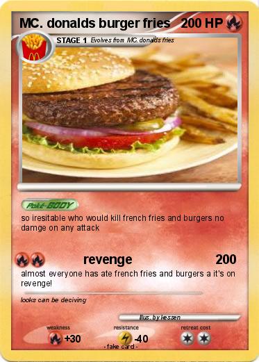 Pokemon MC. donalds burger fries