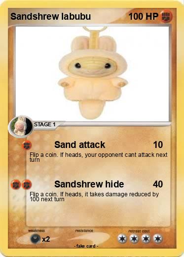 Pokemon Sandshrew labubu