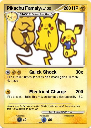 Pokemon Pikachu Famaly