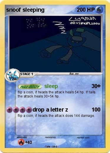 Pokemon snoof sleeping