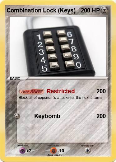 Pokemon Combination Lock (Keys)