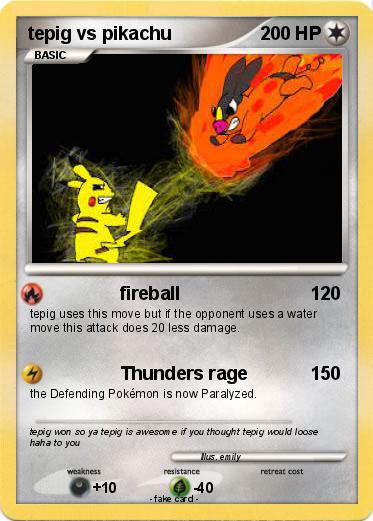 Pokemon tepig vs pikachu