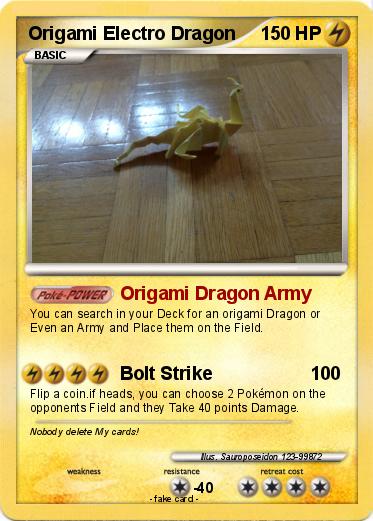 Pokemon Origami Electro Dragon