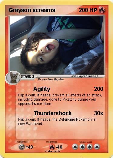 Pokemon Grayson screams