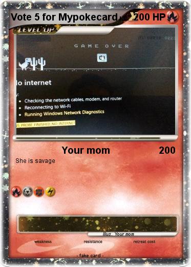 Pokemon Vote 5 for Mypokecard