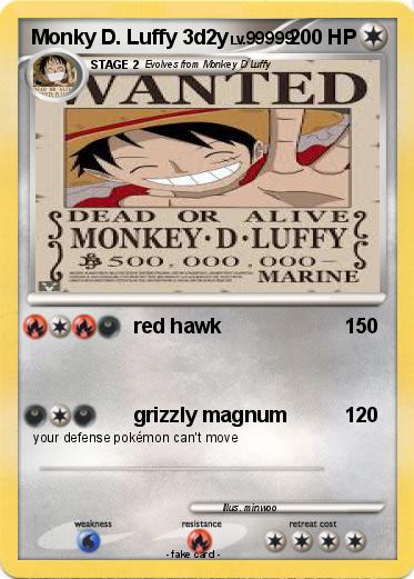 Pokemon Monky D. Luffy 3d2y